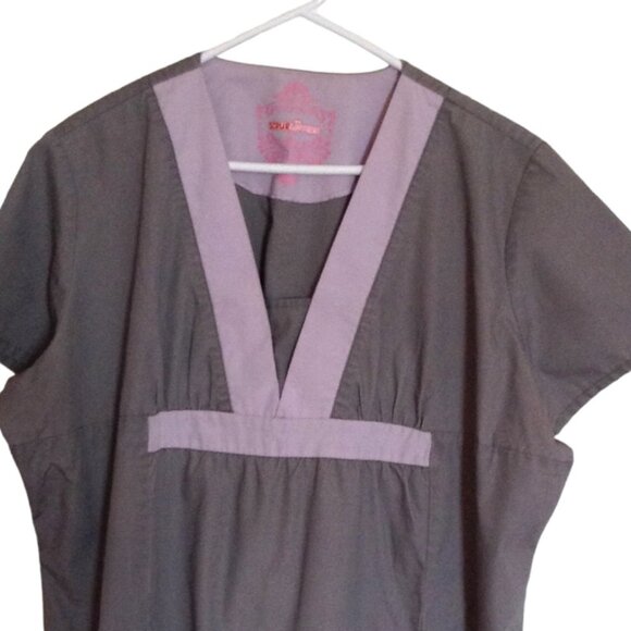 Scrub Lovers Women's Scrub Short Sleeve Top Size XL Medical Uniform Nurse - Picture 2 of 9